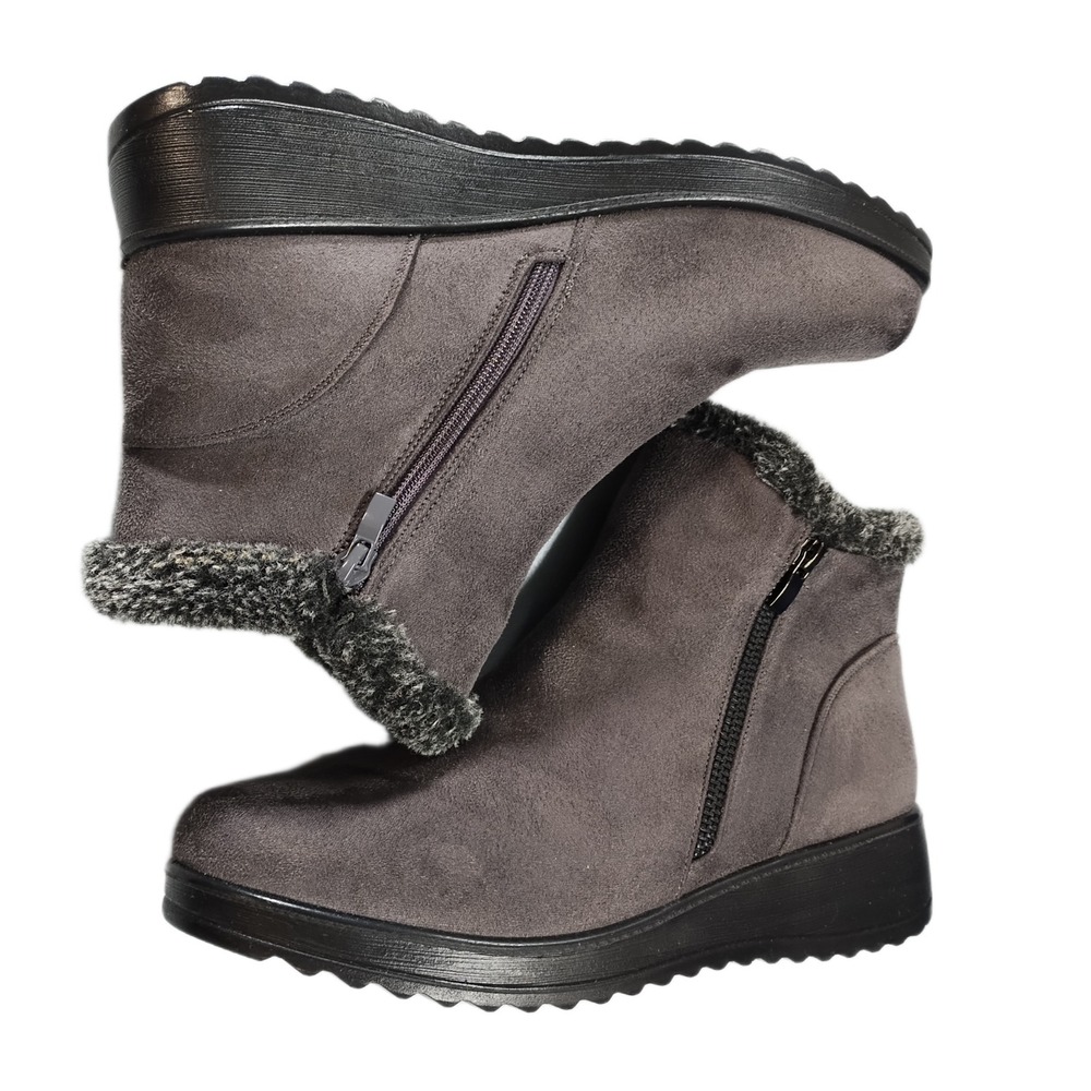 Patrizia by Spring Step Elfrida Winter Snow Boots Womens US Size 9 Gray Side Zip